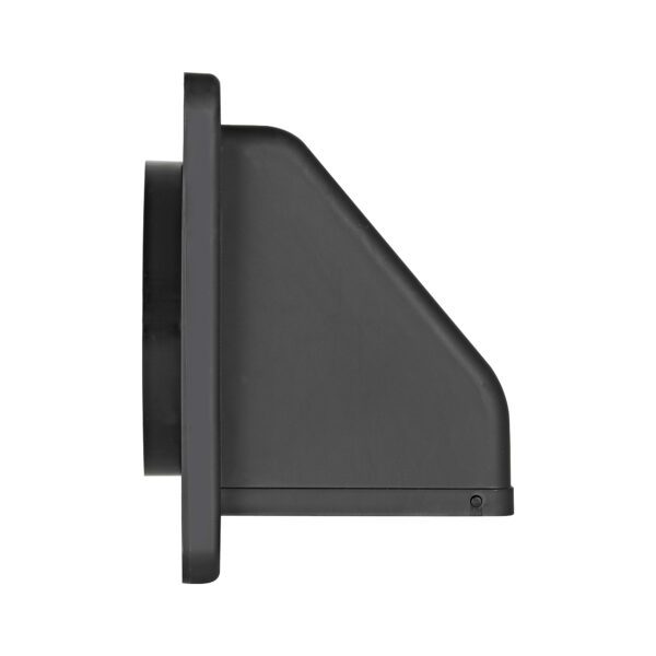 Black Plastic Wall Exhaust Hood Dryer Vent - Damper - Screen - Side