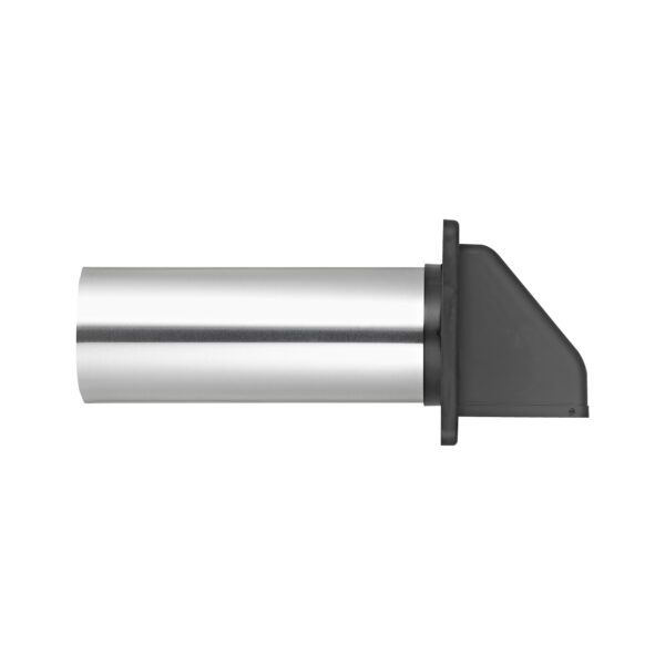 Black Plastic Wall Exhaust Hood Dryer Vent - Damper - Screen - 11 inch Pipe - Side