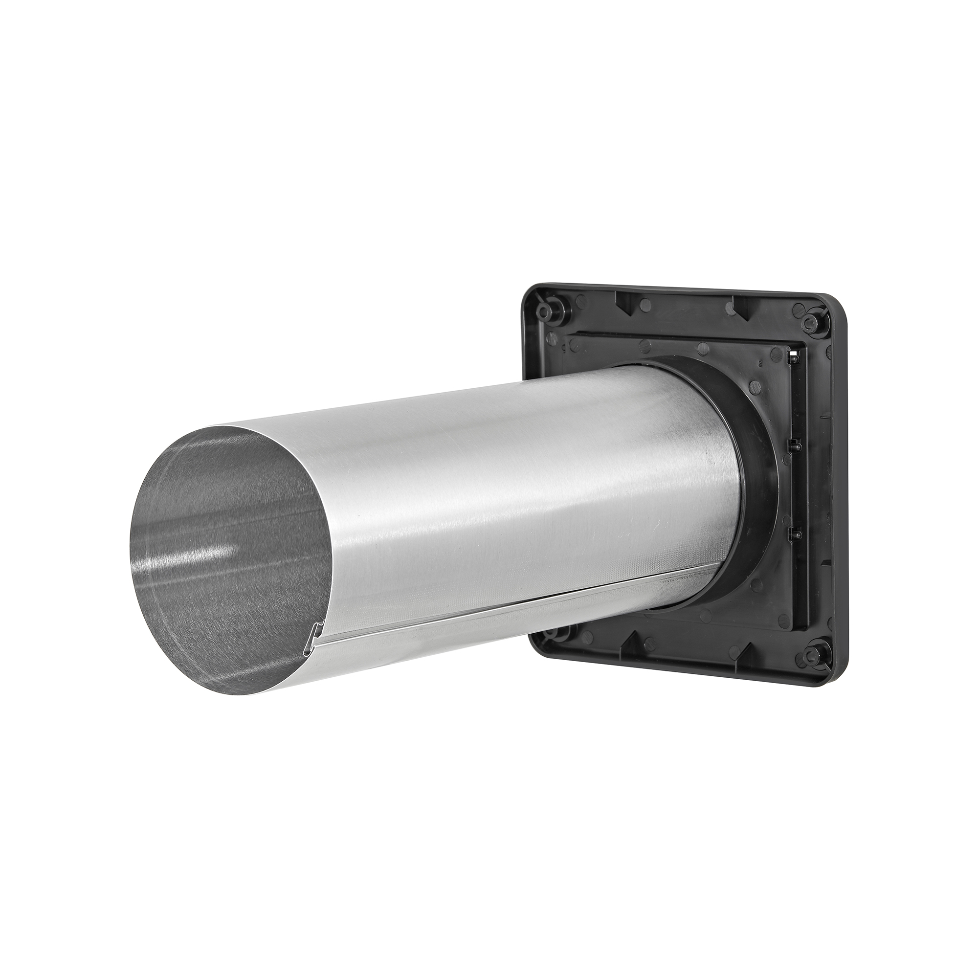 267BL-B-4 Black Plastic Wall Exhaust Louvered Dryer Vent - 11 inch Pipe - Back