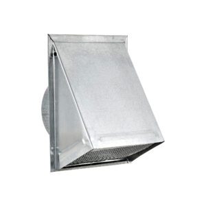 Galvanized Steel Wall Exhaust Hood Bath Fan Vent - Damper - Screen - 3 inch Pipe - Angle