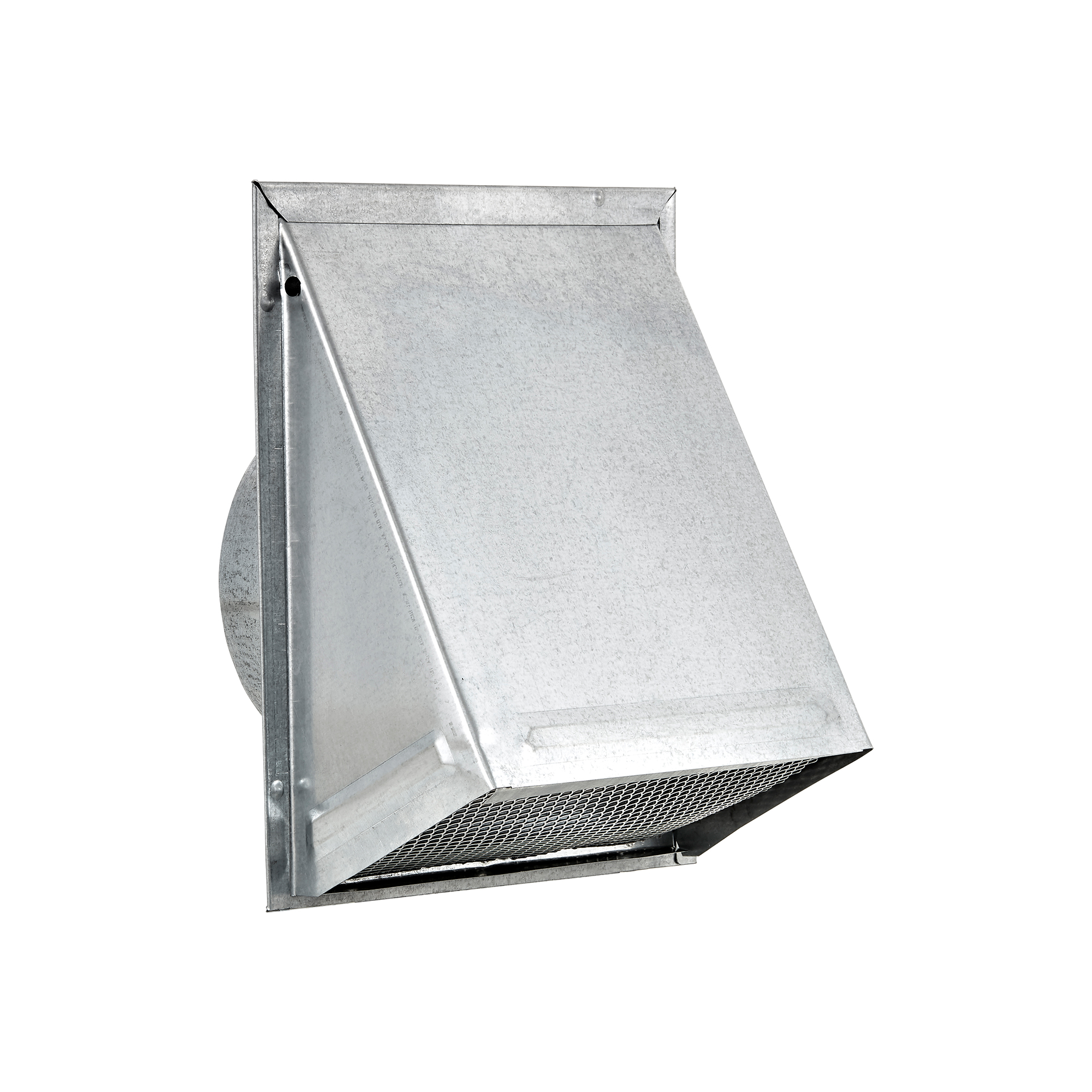 Galvanized Steel Wall Exhaust Hood Bath Fan Vent - Damper - Screen - 3 inch Pipe - Angle