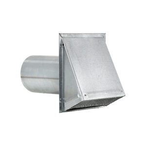 Galvanized Steel Wall Exhaust Hood Vent - Damper - Screen - 11 inch Pipe - Angle