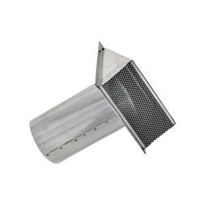 Galvanized Steel Wall Exhaust Hood Vent - Damper - Screen - 11 inch Pipe - Upwards Angle