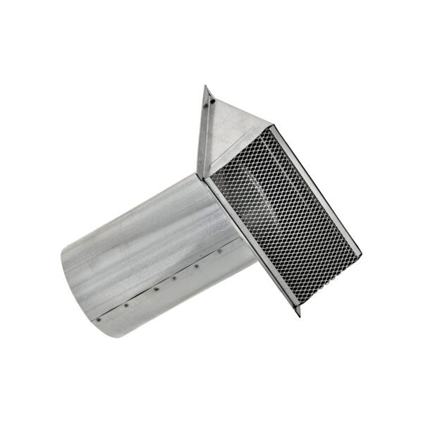 Galvanized Steel Wall Exhaust Hood Vent - Damper - Screen - 11 inch Pipe - Upwards Angle