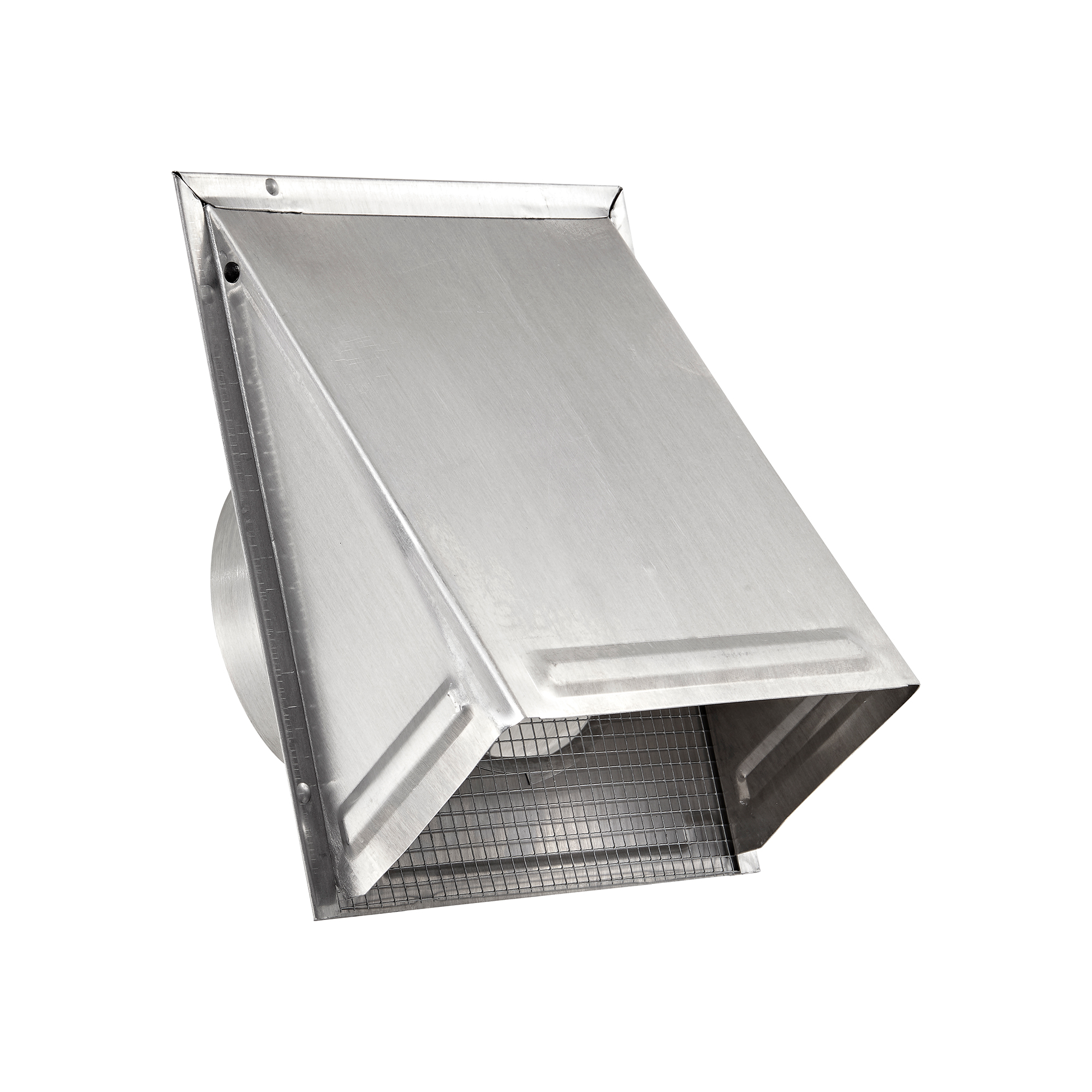 3460NDMS-02 Aluminum Wall Fresh Air Intake Vent (No Damper) Wire Mesh Screen – 3 inch Pipe - Angle