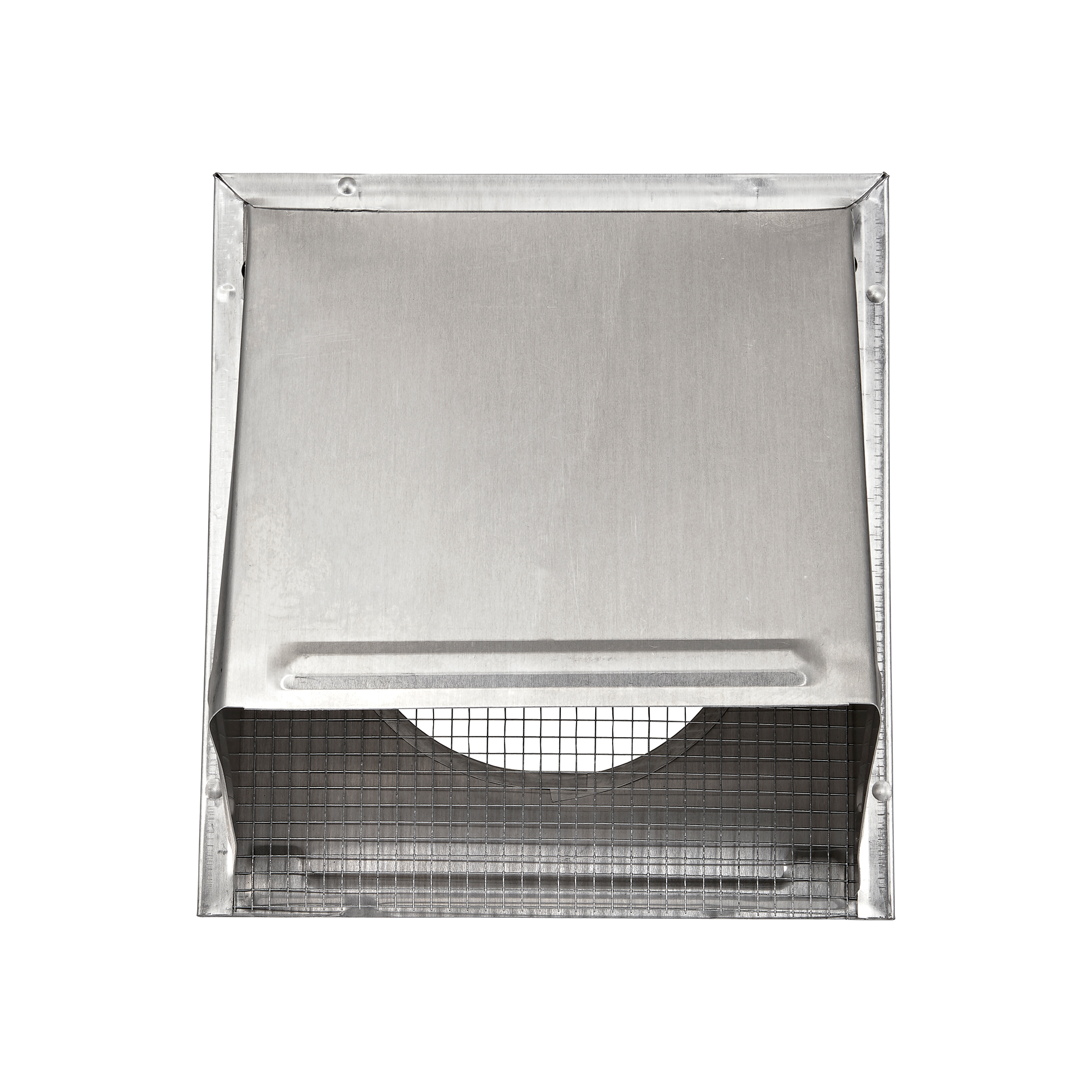 3460NDMS-03 Aluminum Wall Fresh Air Intake Vent (No Damper) Wire Mesh Screen – 3 inch Pipe -Front