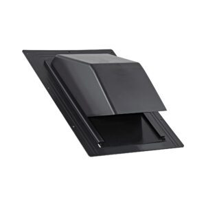 Black ABS Plastic Roof Exhaust Vent - Damper - Screen - Angled