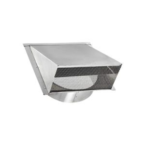 Aluminum Wall Exhaust Hood Exhaust Vent - Spring Damper - Screen - 3 inch Pipe - Opened