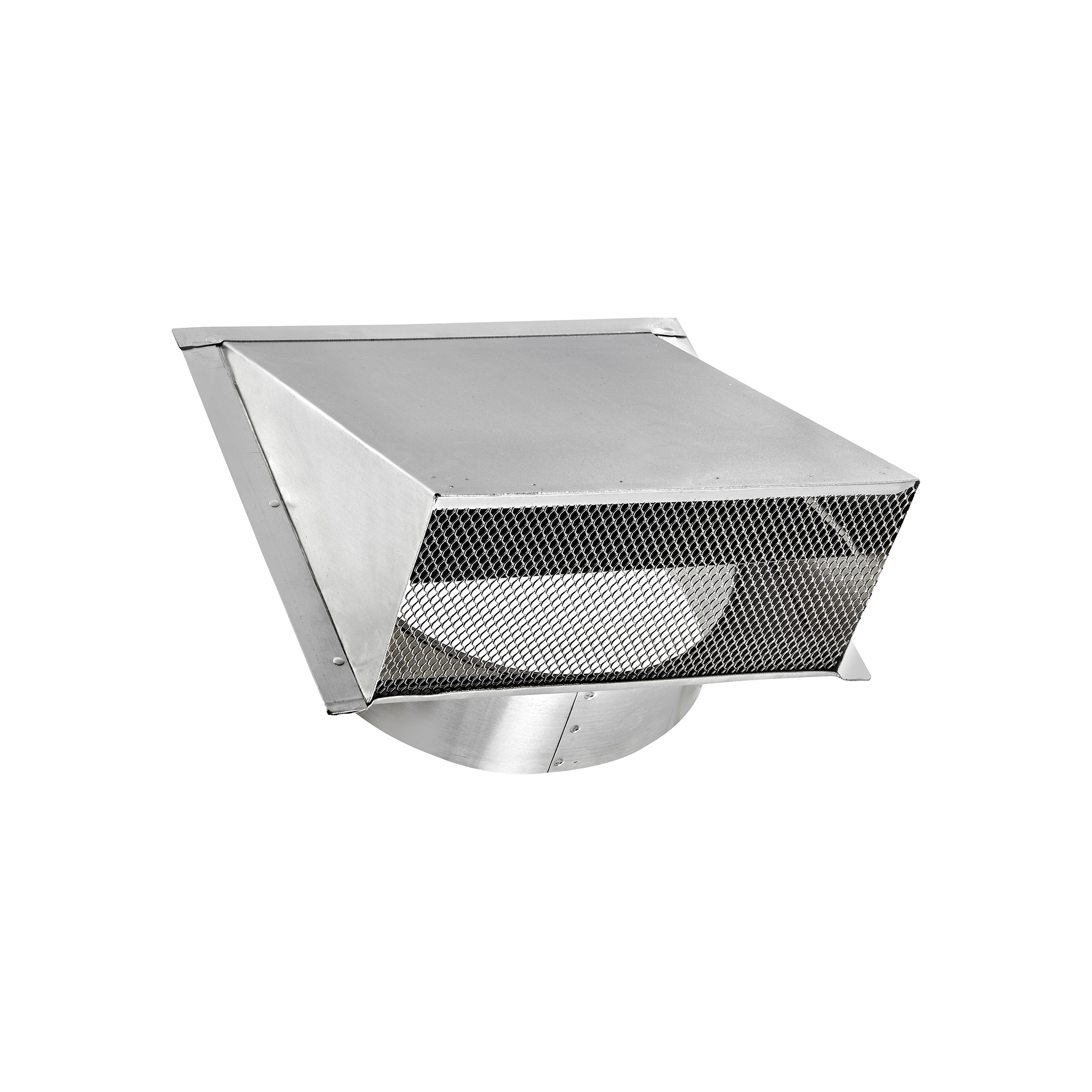 Aluminum Wall Exhaust Hood Exhaust Vent - Spring Damper - Screen - 3 inch Pipe - Opened