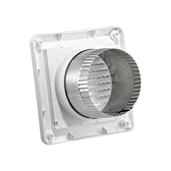 4 inch White Plastic Fresh Air Intake Vent (Mini Louver) - Back