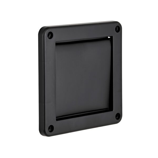 4 inch Black Plastic Wall Exhaust Single Flap Dryer Vent - Angle