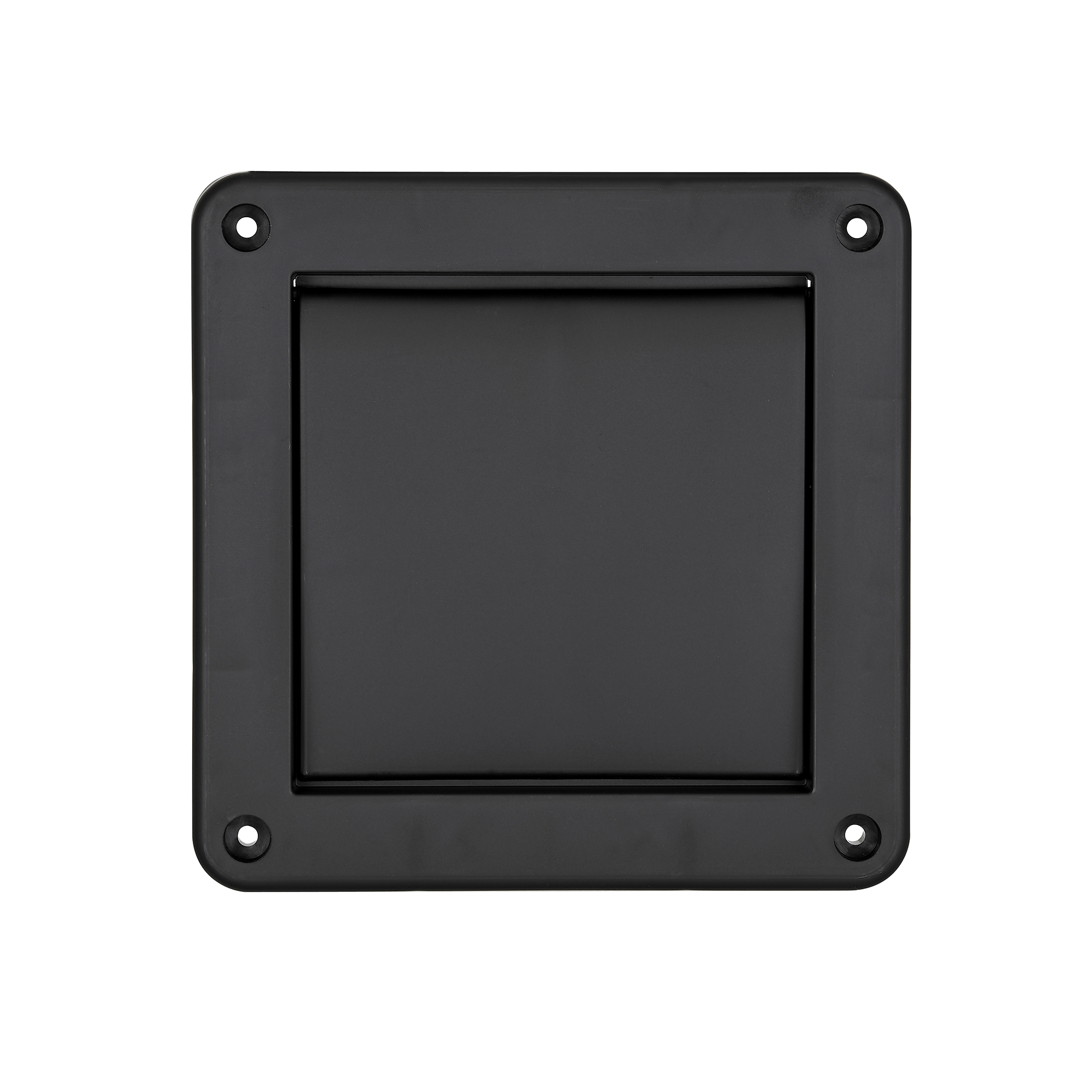 4 inch Black Plastic Wall Exhaust Single Flap Dryer Vent - Front