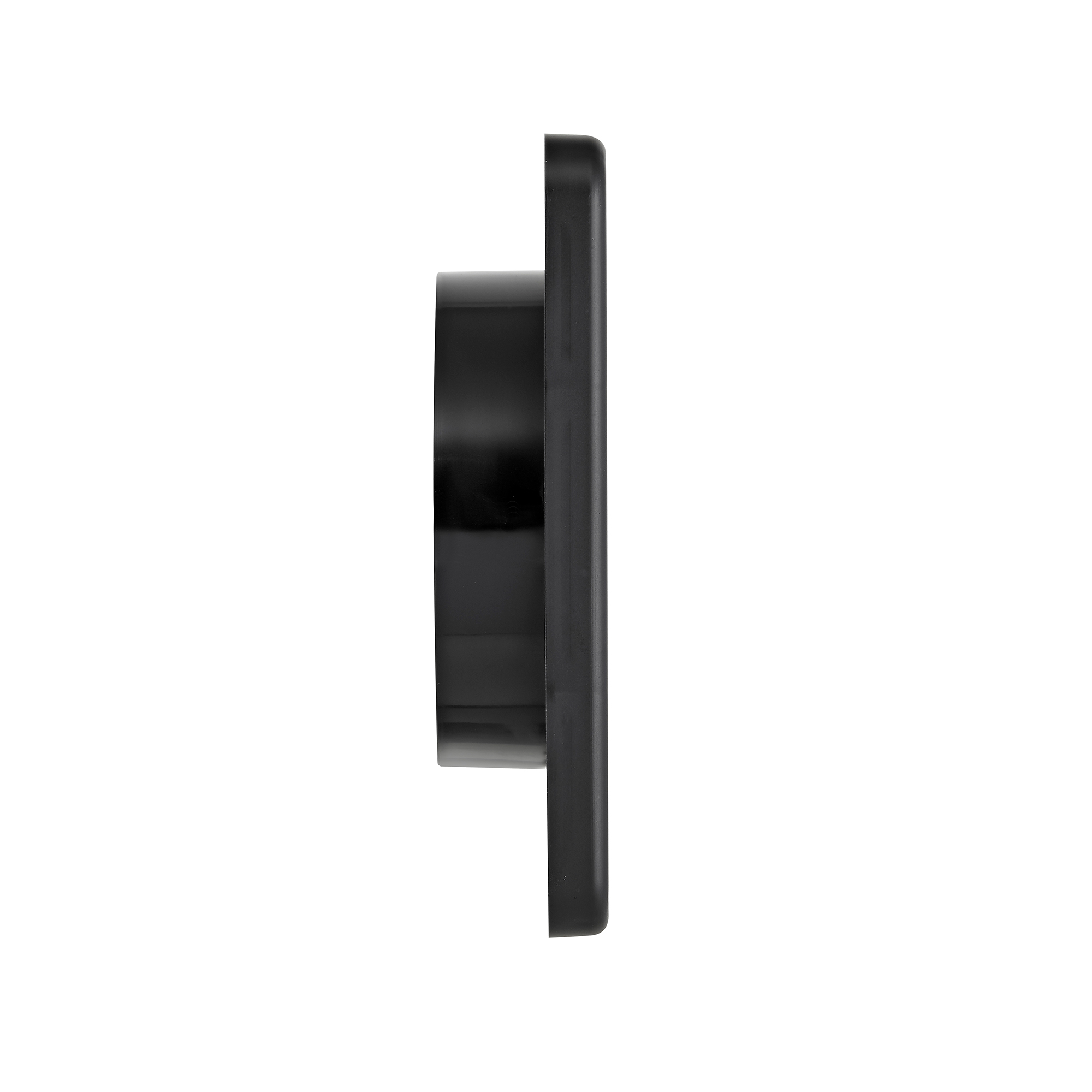 1422BL-04 4 inch Black Plastic Wall Exhaust Single Flap Dryer Vent - Side