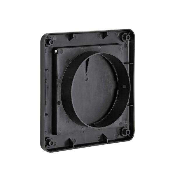 4 inch Black Plastic Wall Exhaust Single Flap Dryer Vent - Back
