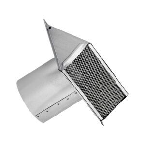 Galvanized Steel Wall Exhaust Hood Vent - Damper - Screen - 6 inch Pipe - Front
