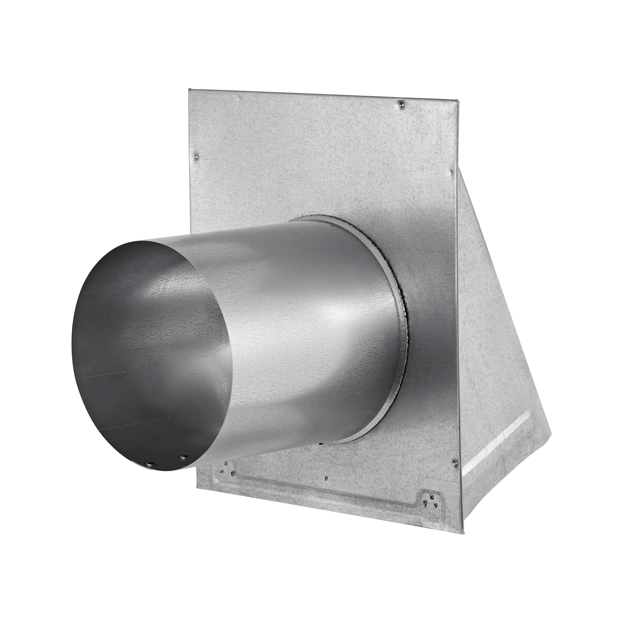 3460GS-6-4 Galvanized Steel Wall Exhaust Hood Vent - Damper - Screen - 6 inch Pipe - Back