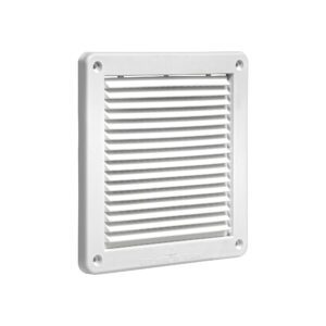 6 inch White Plastic Fresh Air Intake Vent (Mini Louver) - Front