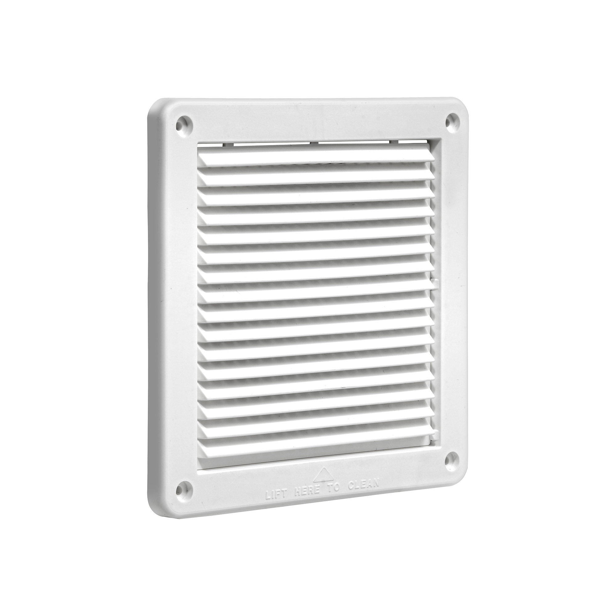 6 inch White Plastic Fresh Air Intake Vent (Mini Louver) - Front