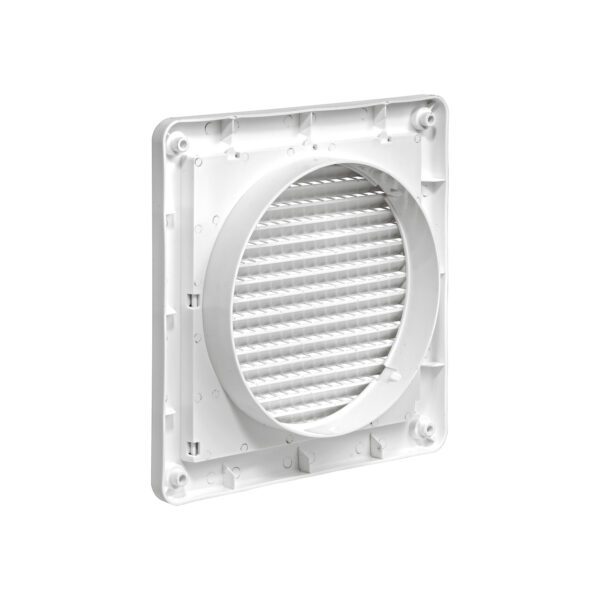 6 inch White Plastic Fresh Air Intake Vent (Mini Louver) - Back