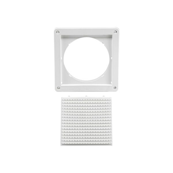 6 inch White Plastic Fresh Air Intake Vent (Mini Louver) - Unassembled