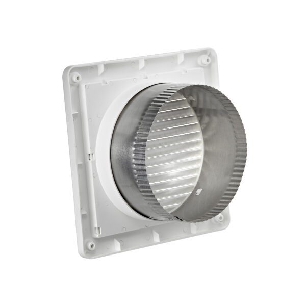 6 inch White Plastic Fresh Air Intake Vent (Mini Louver) - Back