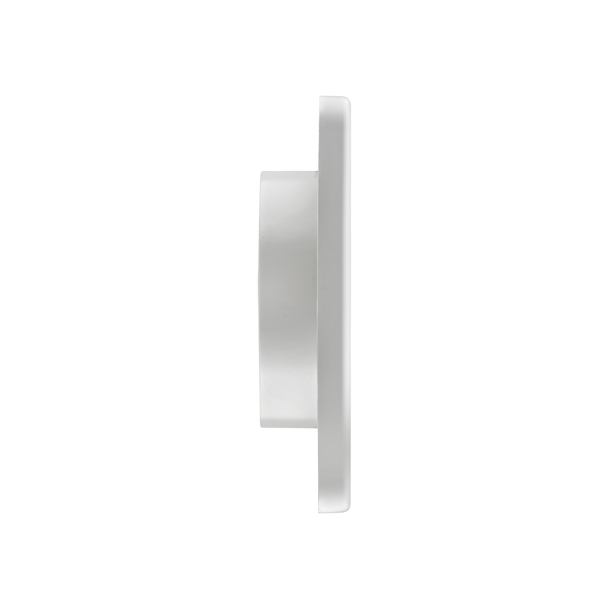 1423WS-04 4 inch White Plastic Exhaust Vent (Louvered) - Side