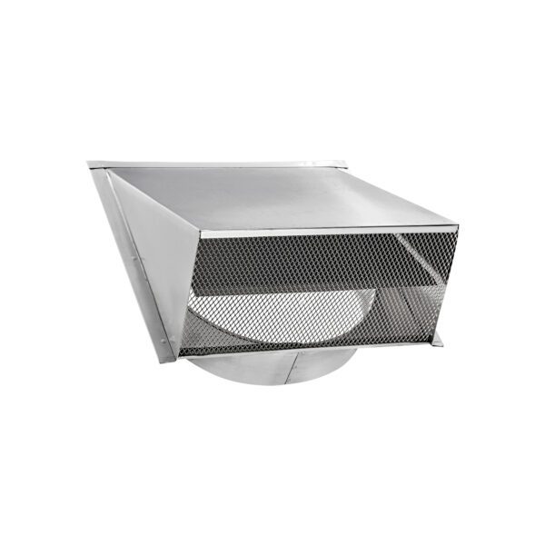 Aluminum Wall Exhaust Hood Exhaust Vent - Spring Damper - Screen - 3 inch Pipe - Opened