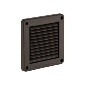 4 inch Brown Plastic Fresh Air Intake Vent (Mini Louver) - Front