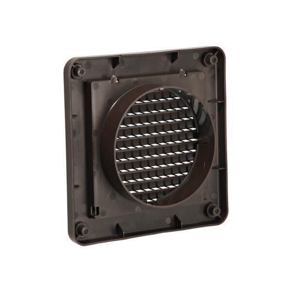 4 inch Brown Plastic Fresh Air Intake Vent (Mini Louver) - Back