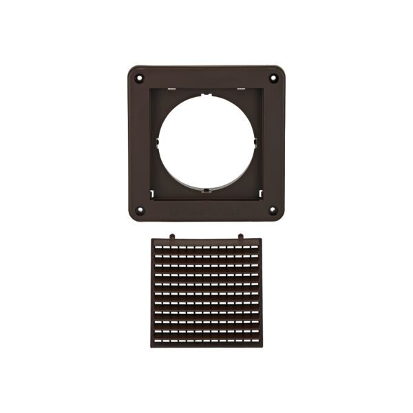 4 inch Brown Plastic Fresh Air Intake Vent (Mini Louver) - Unassembled