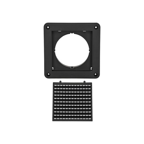 Black Plastic Fresh Air Intake Vent (Mini Louver) - Removable Screen - Unassembled