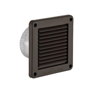 4 inch Brown Plastic Fresh Air Intake Vent (Mini Louver) - Front Quarter