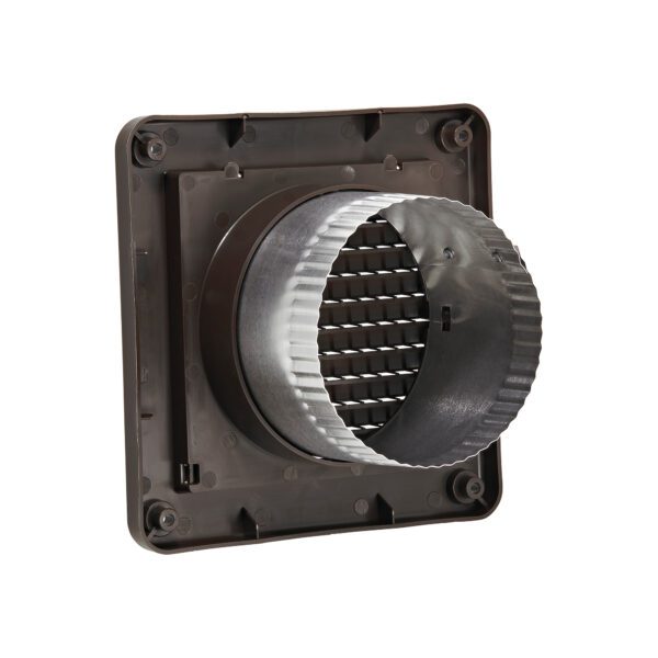 4 inch Brown Plastic Fresh Air Intake Vent (Mini Louver) - Back