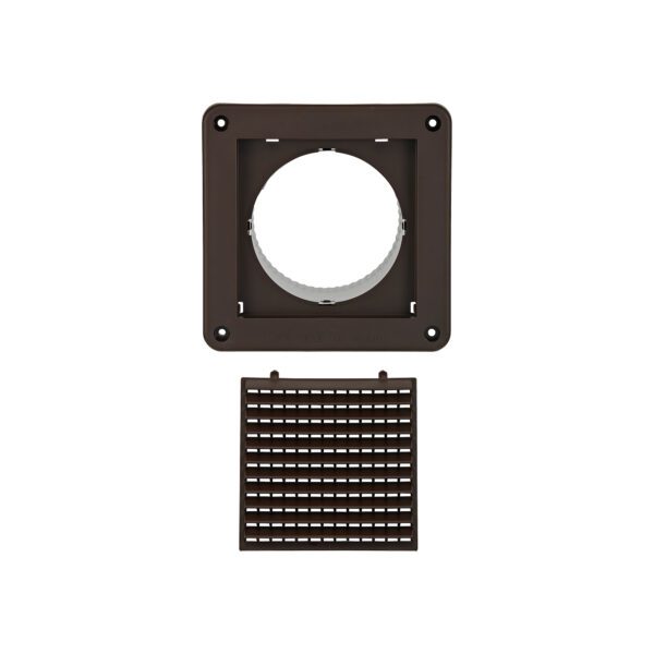 4 inch Brown Plastic Fresh Air Intake Vent (Mini Louver) - Unassembled