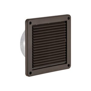6 inch Brown Plastic Fresh Air Intake Vent (Mini Louver) - Front