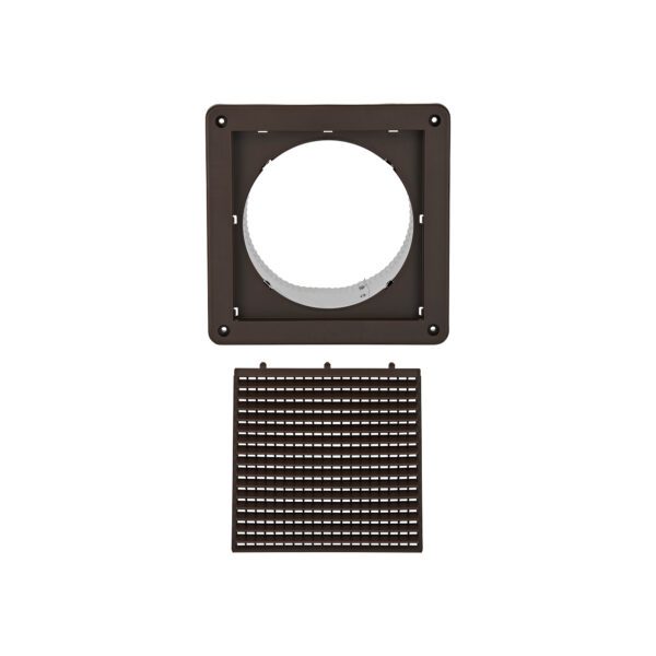 6 inch Brown Plastic Fresh Air Intake Vent (Mini Louver) - Unassembled