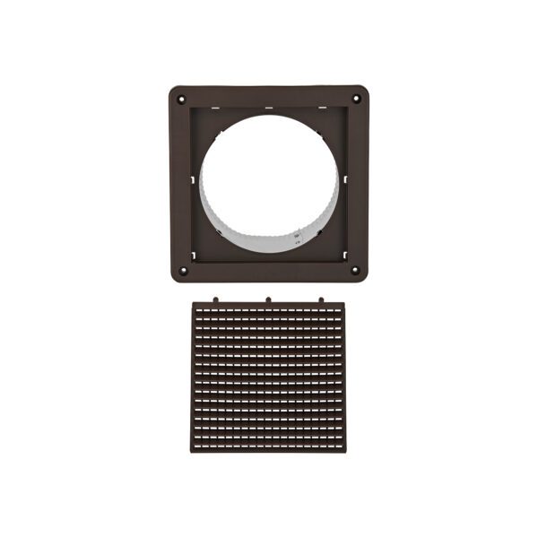 6 inch Brown Plastic Fresh Air Intake Vent (Mini Louver) - Unassembled