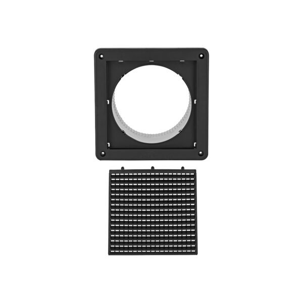 6 inch Black Plastic Fresh Air Intake Vent (Mini Louver) - Unassembled