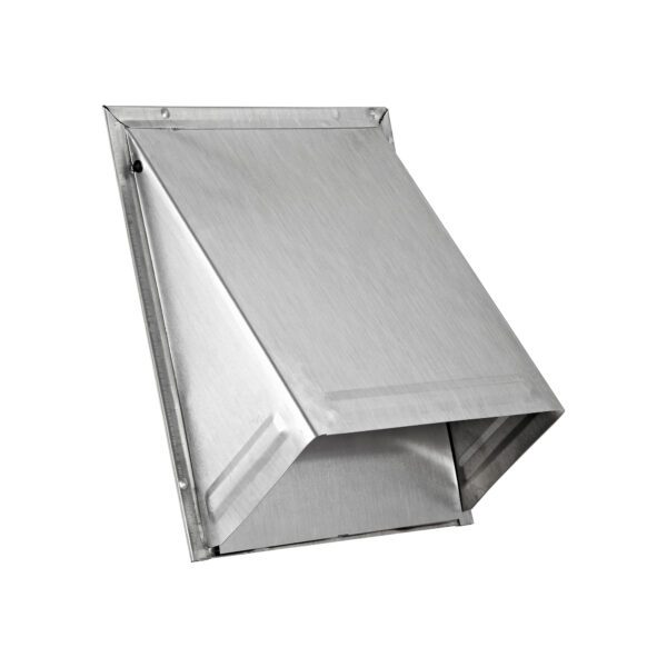Aluminum Wall Exhaust Hood Bath Fan Vent - Damper - Wire Mesh Screen - Flush Mount - Front Closed