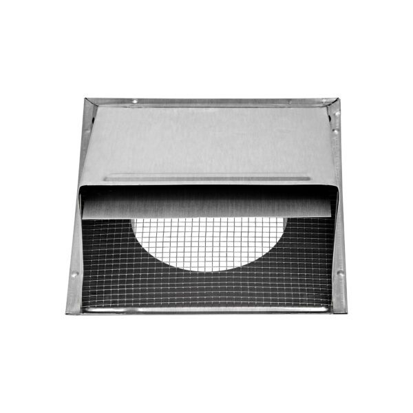 Aluminum Wall Exhaust Hood Bath Fan Vent - Damper - Wire Mesh Screen - Flush Mount - Open