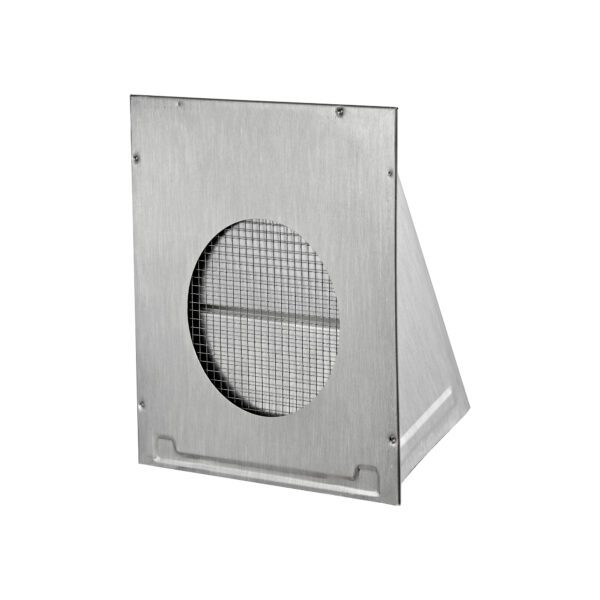Aluminum Wall Exhaust Hood Bath Fan Vent - Damper - Wire Mesh Screen - Flush Mount - Back
