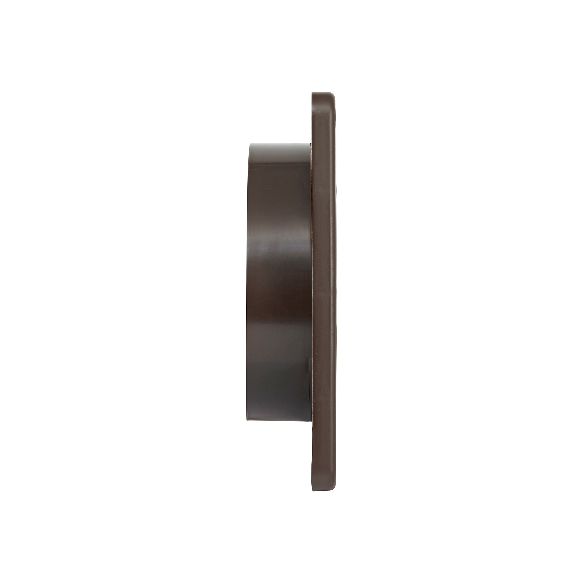 361BS-03 6 inch Brown Plastic Exhaust Vent (Louvered) - Metal Bug Screen - Side