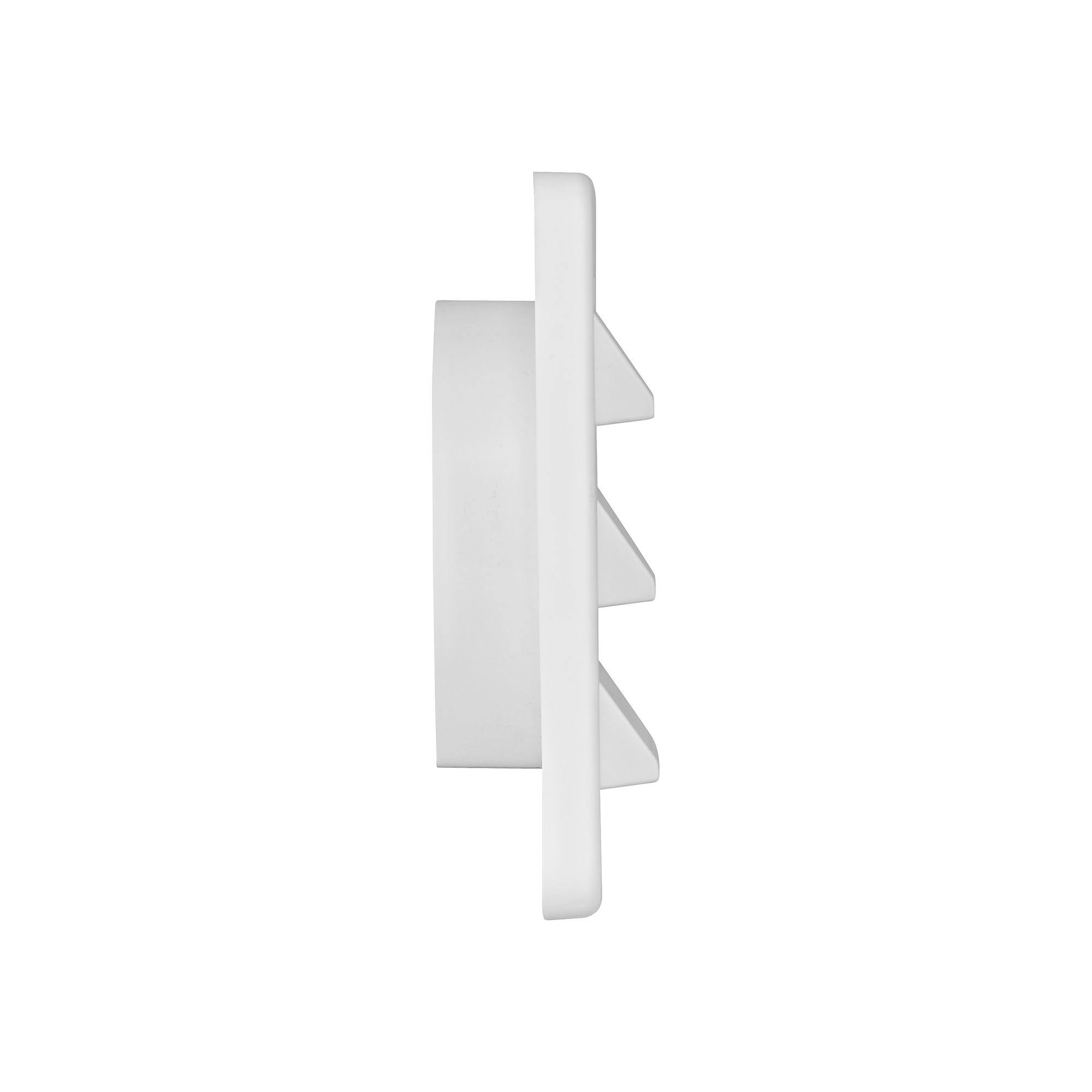 604WS-02 4 inch White Plastic Fresh Air Intake Vent (Rain Guard) - Metal Bug Screen - Side