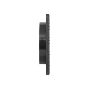 6 inch Black Plastic Fresh Air Intake Vent (Mini Louver) - Metal Bug Screen - Side