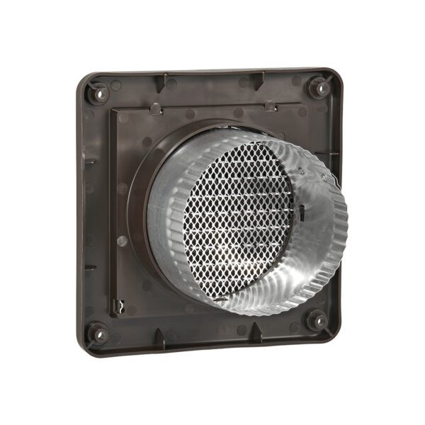 4 inch Brown Plastic Fresh Air Intake Vent (Mini Louver) - Back