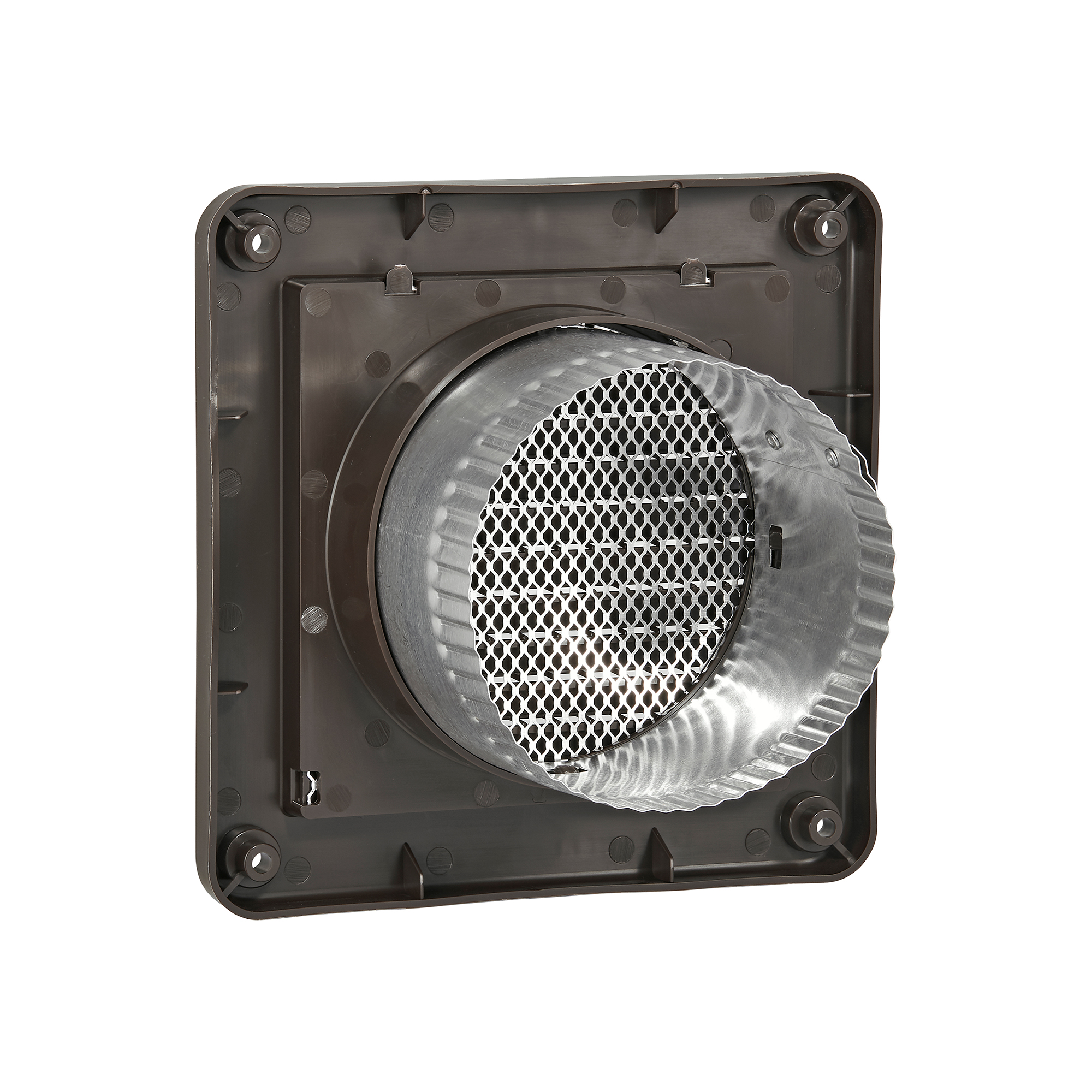 674B-MLS-03 4 inch Brown Plastic Fresh Air Intake Vent (Mini Louver) - Back