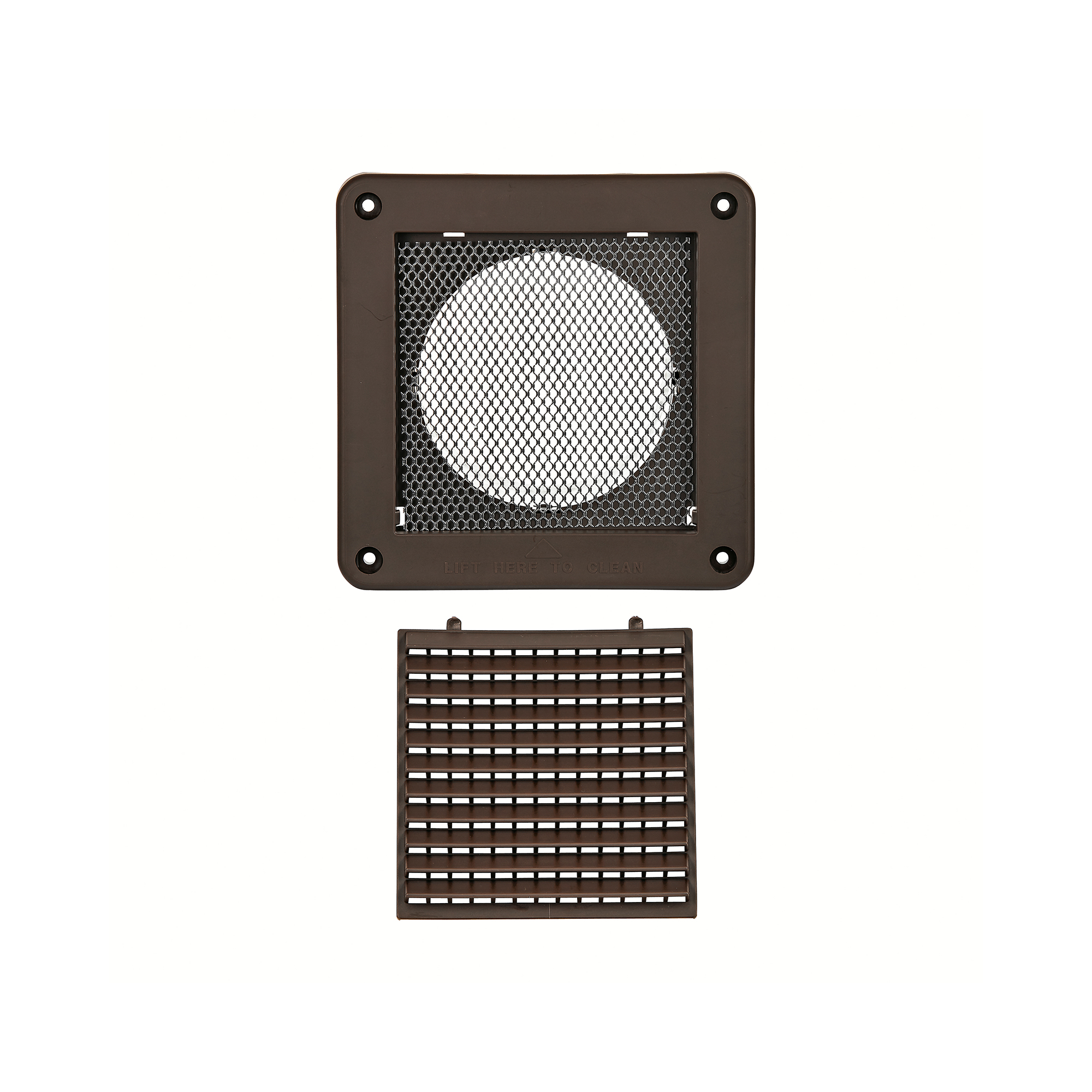 674B-MLS-04 4 inch Brown Plastic Fresh Air Intake Vent (Mini Louver) - Unassembled