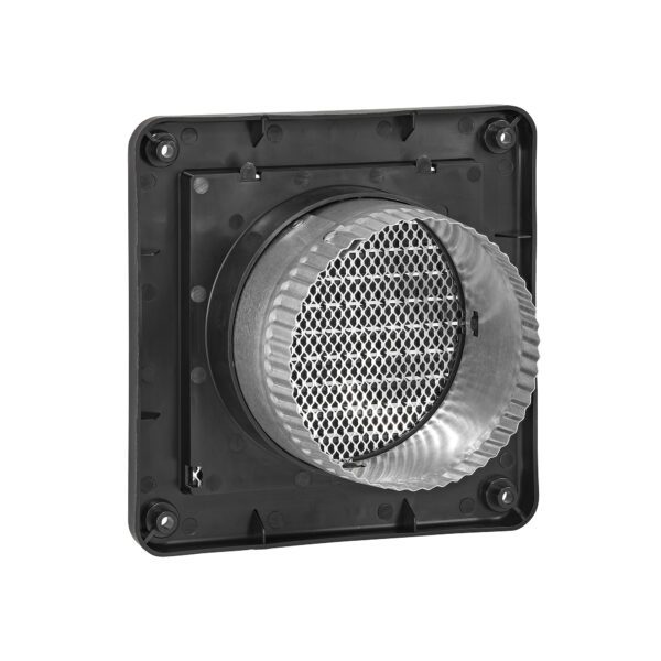 4 inch Black Plastic Fresh Air Intake Vent (Mini Louver) - Back