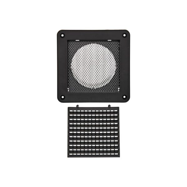 4 inch Black Plastic Fresh Air Intake Vent (Mini Louver) - Unassembled