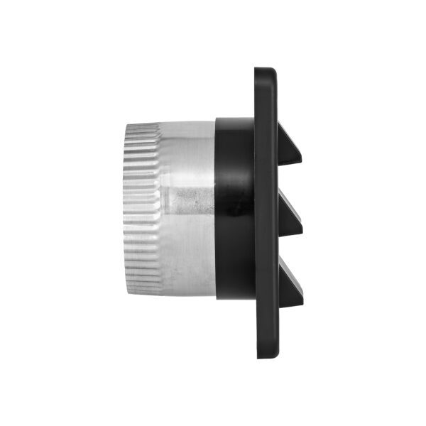 4 inch Black Plastic Fresh Air Intake Vent (Rain Guard) - Side